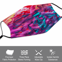 Colorful Paint Splash: Polyester Adjustable Face Cover with 2 Filters Non-medical