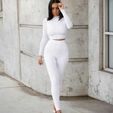 Simple & Yet CHIC 2-piece Long Sleeve Short Top Pant Set
