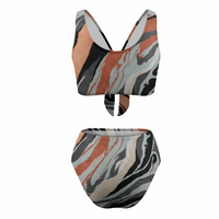 BROWN TIGER: Women's Two Piece Adjustable Split Swimsuits Cute Bikini