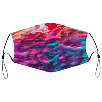 Colorful Paint Splash: Polyester Adjustable Face Cover with 2 Filters Non-medical