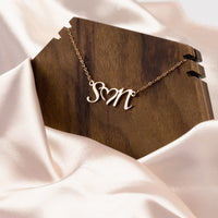 Personalized Double Initial Stainless Steel Necklace