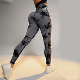 CHRLEISURE Tie-Dye Yoga Pants with Side Holes