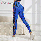 CHRLEISURE Tie-Dye Yoga Pants with Side Holes