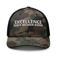 EXCELLENCE- BLACK WOMEN RISING: Camouflage trucker hat
