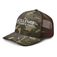 EXCELLENCE- BLACK WOMEN RISING: Camouflage trucker hat