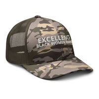EXCELLENCE- BLACK WOMEN RISING: Camouflage trucker hat