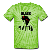 Black Lives Matter: Women's Tie Dye T-Shirt - spider lime green