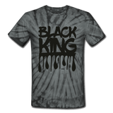 Black King/Drip Print: Men's Tie Dye T-Shirt - spider black