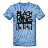 Black King/Drip Print: Men's Tie Dye T-Shirt - spider baby blue