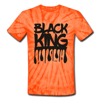 Black King/Drip Print: Men's Tie Dye T-Shirt - spider orange