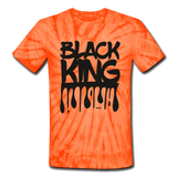 Black King/Drip Print: Men's Tie Dye T-Shirt - spider orange