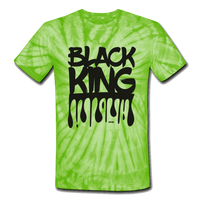 Black King/Drip Print: Men's Tie Dye T-Shirt - spider lime green