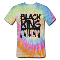 Black King/Drip Print: Men's Tie Dye T-Shirt - rainbow