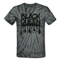 Black Queen/ Drip Print: Women's Tie Dye T-Shirt - spider black