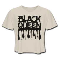 Black Queen/ Drip Print: Women's Cropped T-Shirt - dust