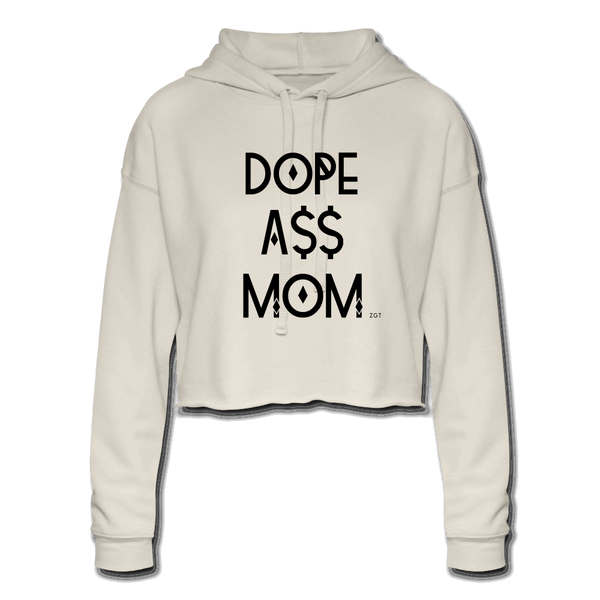 DOPE A$$ MOM (BLK): Women's Cropped Hoodie - dust