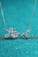 1 Carat Moissanite 925 Sterling Silver LOVE Necklace