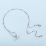 Mother-Of-Pearl Heart Pendant Stainless Steel Necklace