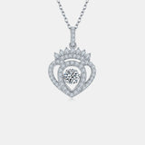 Moissanite 925 Sterling Silver (Crown Heart)Necklace