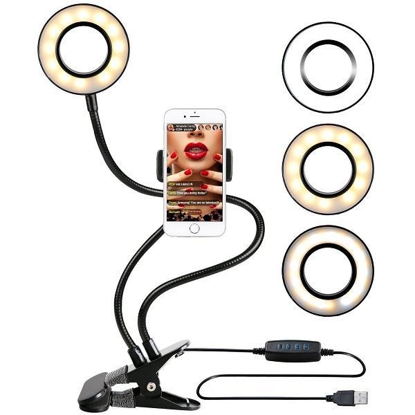 Portable Photo Studio Selfie LED Ring Light with Cell Phone Holder