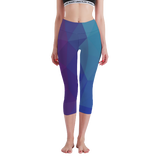 Blue & Purple: Women's Seven-Point Yoga Pants - Zee Grace Tee