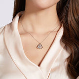 Moissanite 925 Sterling Silver (Hanging Side) Heart Necklace
