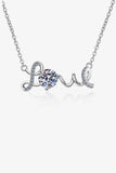 1 Carat Moissanite 925 Sterling Silver LOVE Necklace