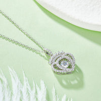 Moissanite 925 Sterling Silver (Crown Heart)Necklace