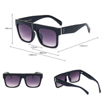 Unisex Vintage Flat Top Square Sunglasses