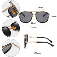 Double Bridge Square Frame Sunglasses