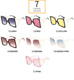 BOW TIE Hollow Oversize Square Sunglasses