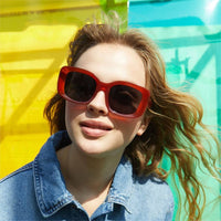 Chunky RETRO THICK FRAME Square Oversized Sunglasses