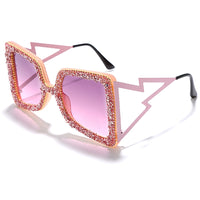 Oversized Rhinestone Steampunk Diamond Sunglasses