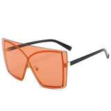 Multi Color Gradient Oversized Rimless Frame Sunglasses