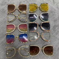 Rhinestone Frame Oversized Sunglasses
