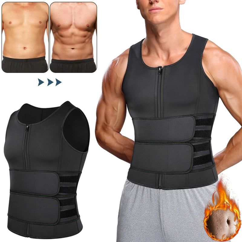 Men Gym Neoprene Vest Sauna Ultra Sweat Exercise Body Shaper Yoga Slimming  Belt