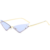 Small Frame Cat Eye Retro Rimless Sunglasses