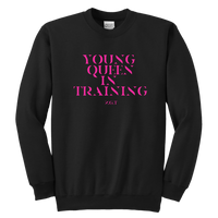 YOUNG QUEEN IN TRAINING: YOUTH CREWNECK SWEATSHIRT - Zee Grace Tee