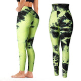 High Waist Tie Dye Seamless Workout Leggings - Zee Grace Tee