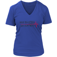 GOD is STILL in CONTROL: WOMEN'S V-Neck T-shirt - Zee Grace Tee