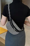 Rhinestone PU Leather Sling Bag