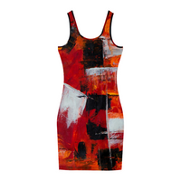 FLAMING ORANGE: Women's Tank Dress Stylish Sleeveless Dress