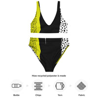 BLACK & YELLOW: Recycled high-waisted bikini