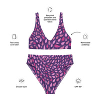 PURPLE DRIP: Recycled high-waisted bikini