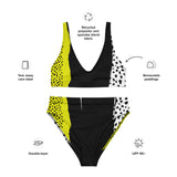 BLACK & YELLOW: Recycled high-waisted bikini