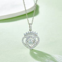 Moissanite 925 Sterling Silver (Crown Heart)Necklace