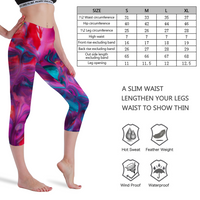 PINK|PURPLE|TURQUOISE COLORFUL PRINTED: WOMEN'S SEVEN-POINT YOGA PANTS - Zee Grace Tee