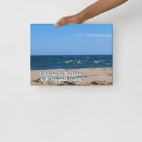 Catch me by the Shore: Beach Canvas Wall Art (12in x 16in)