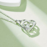 Moissanite 925 Sterling Silver (Hanging Side) Heart Necklace