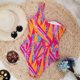 Ladies One Shoulder Sling Swimsuit Tube Top One Piece Tie High Waist Swimsuit Secondary Sexy Bikini